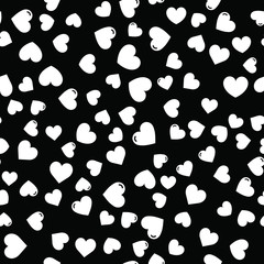 Hearts for Valentine's Day. Romantic feeling and love. Seamless vector EPS 10. Abstract geometric pattern. Multicolor Figures. Texture for print and Banner. Flat style