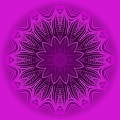 Purple color Ornamental arabic pattern with mandala. Vector illustration. Tribal ethnic fashion design for paper, textile print