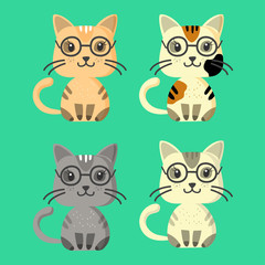 Set of cute vector kittens