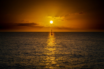 Ocean's sunset at San Andrés Island, Colombia.