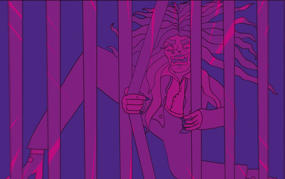 Business Woman Escaping Cage