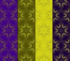 Olive, purple color set of Floral Geometric Pattern. Seamless Texture Color Background. Element For Design. Vector Illustration