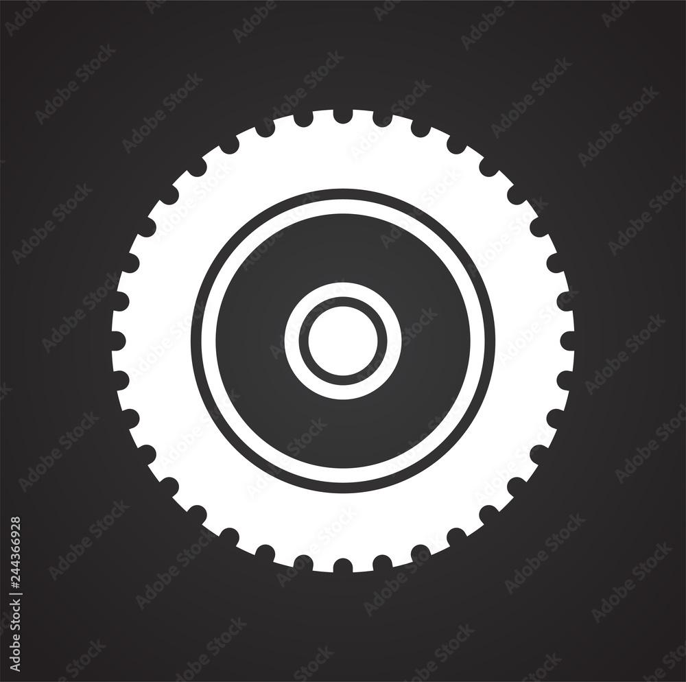 Poster wheel icon on black background for graphic and web design, modern simple vector sign. internet conce