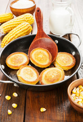Corn pancake on the table