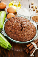 Zucchini cake with cocoa powder