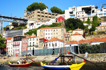 Porto, Portugal, Europe. City landscape, sunny summer day. View of the old town, Ribeiro district.