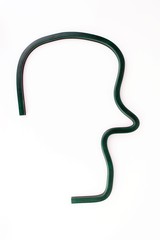 Abstract profile of a man's head