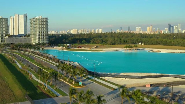Aerial footage preconstruction Sole Mia Miami Florida