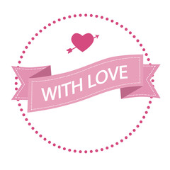 happy valentine's label, vector illustration