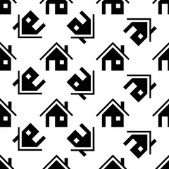 Home Icon Seamless Pattern, Home