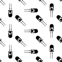 Led Icon Seamless Pattern, Light Emitting Diode