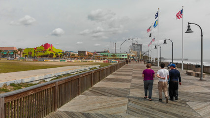 MYRTLE BEACH, SC - APRIL 2018: Panoramic aerial skyline and coastline on a cloudy afternoon. This is a famous tourist destination in summer © jovannig