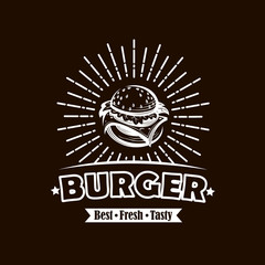 background with fast food emblem of burger
