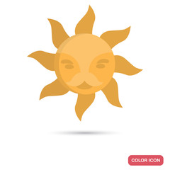 Viking sun color flat icon for web and mobile design