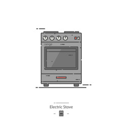Electric stove - Line color icon