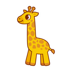 Fototapeta premium Cute cartoon giraffe