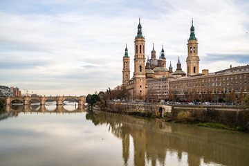 View of Basilica Pilar in Zaragoza , Spain.