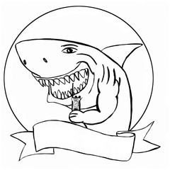 Shark with walkie-talkie