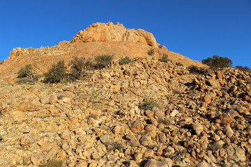 Rocky desert with mountain in Namibia Africa