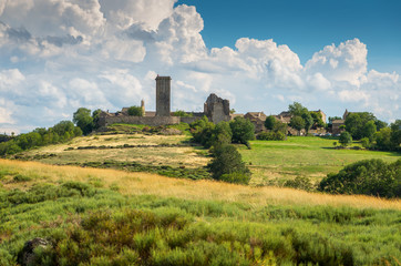 La Garde-Guérin, fortified village in Lozère,France.
