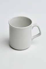 glazed white porcelain mug