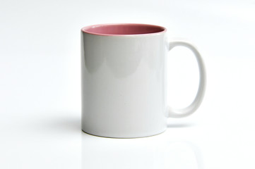 glazed white porcelain mug