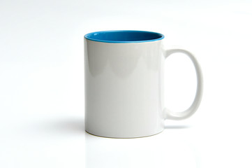 glazed white porcelain mug