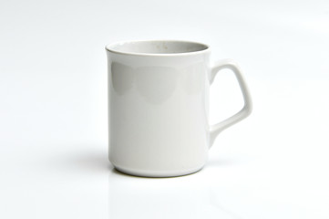 glazed white porcelain mug