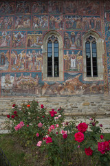 Fototapeta na wymiar Romania, Moldovita Monastery,September ,2017,inner yard