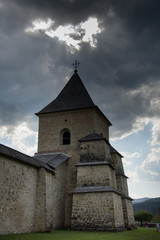 Fototapeta na wymiar Vatra Moldovitei, Romania, Moldovita Monastery,September ,2017,defensive wall