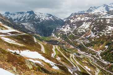 Alpine mountain road (Grimsel Pass, Switzerland)