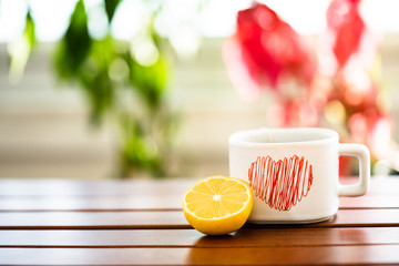 tea in  small cup on table 
