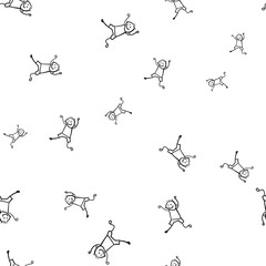 Kids seamless pattern in doodle style.
