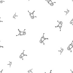 Kids seamless pattern in doodle style.