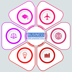 Infographic vector template for presentation, chart, diagram, graph, business concept with 6 options