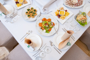 food on the table in the restaurant