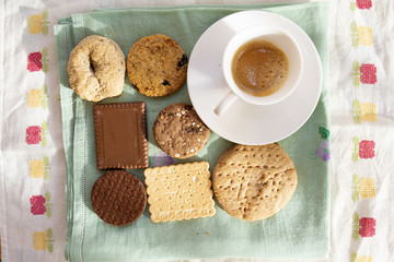 espresso and biscuits at the breakfast