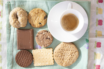 espresso and biscuits at the breakfast