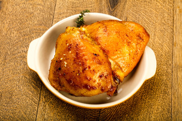 Roasted chicken thighs