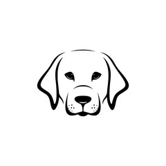 Dog head icon on white background