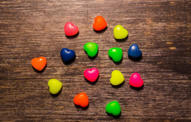 Small colorful hearts
