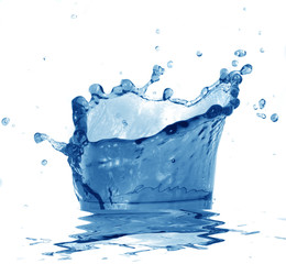  blue water on a white background