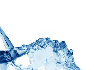  blue water on a white background