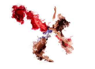 Beautiful young woman dancing