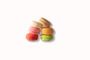 colorful macaroons isolated on white background