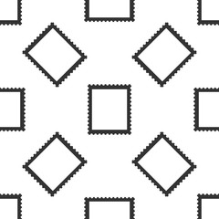 Postal stamp icon seamless pattern on white background. Flat design. Vector Illustration