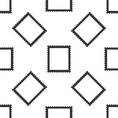 Postal stamp icon seamless pattern on white background. Flat design. Vector Illustration