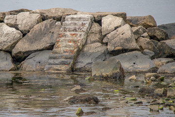 staircase in the ocean rocks