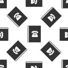 Phone book icon seamless pattern on white background. Address book. Telephone directory. Flat design. Vector Illustration