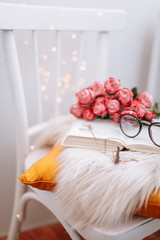 wedding reception table with flowers